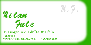 milan fule business card